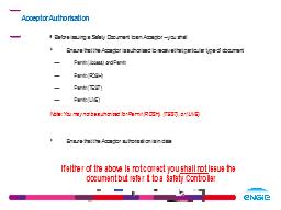 Acceptor Authorisation