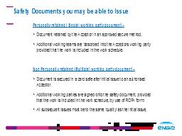 Safety Documents you may be able to Issue