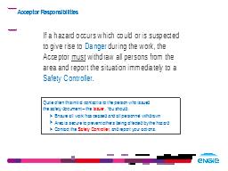 Acceptor Responsibilities