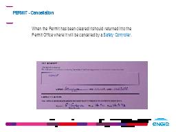PERMIT - Cancellation