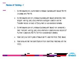 Review of Training - 1
