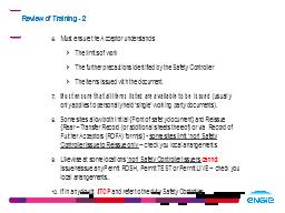 Review of Training - 2