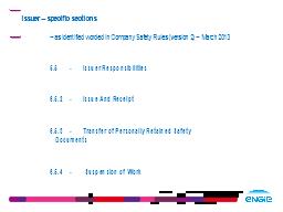       Issuer – specific sections